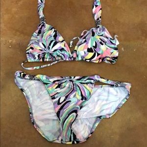 Kenneth Cole multicolored embellished bathing suit